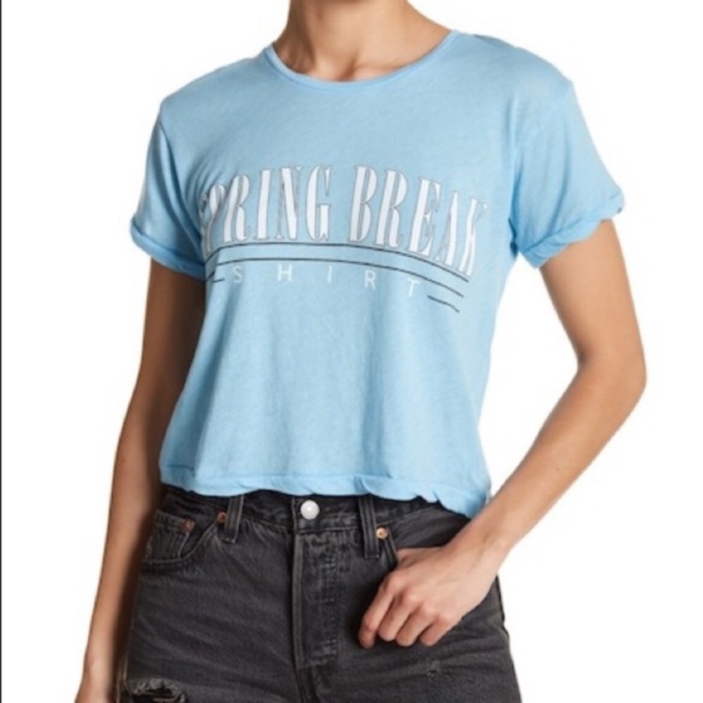 NEW Graphic Wildfox Spring Break crop top - Picture 1 of 5